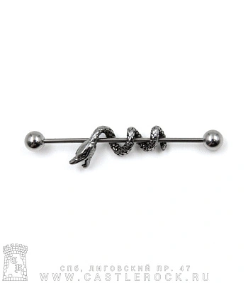 Штанга Индастриал Сталь с Шариками и Змеей 1,2 х 38 х 5/5