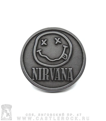 значок цанга рельефный nirvana (смайл, надпись)