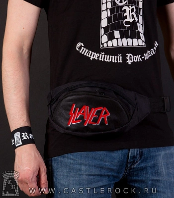 сумка на пояс с вышивкой slayer
