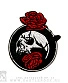 нашивка термо череп и розы (вышивка)