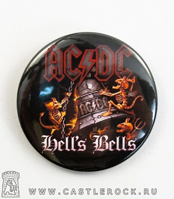 значок ac/dc "hell's bells" (колокол и черти)