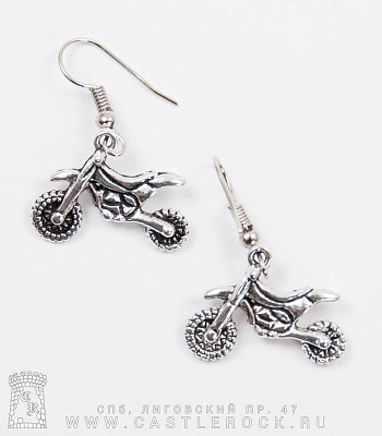 серьги мотоцикл спортивный