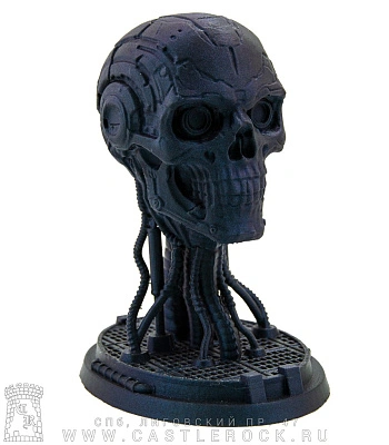 статуэтка череп терминатора (3d печать, черная)