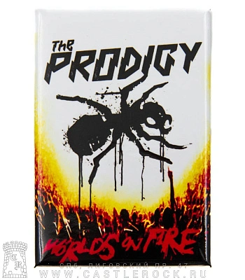 магнит прямоугольный prodigy "world's on fire"