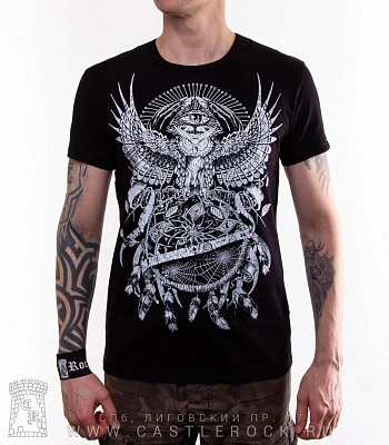 футболка сова мистическая (светится)