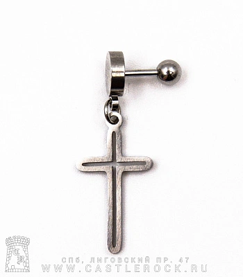 Обманка Плага Сталь с Подвеской Крест 1,2 х 6 х 7/4
