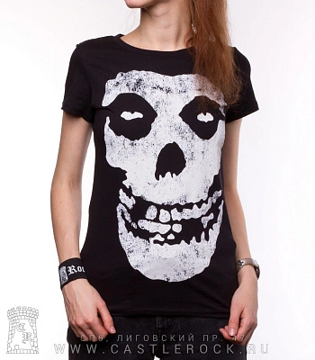 женская футболка misfits (лого потертое)