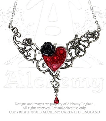 подвес alchemy gothic (алхимия готик) p721 the blood rose heart