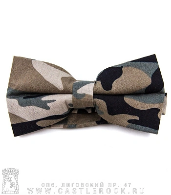 галстук-бабочка камуфляж серый