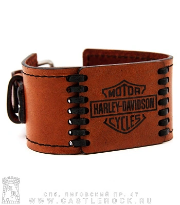 браслет кожаный с гравировкой harley-davidson