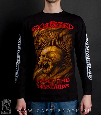 футболка exploited "beat the bastards" (принт коричневый) д/р