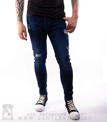 джинсы синие темные (потертые)