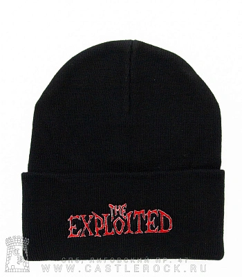 шапка с отворотом и вышивкой exploited