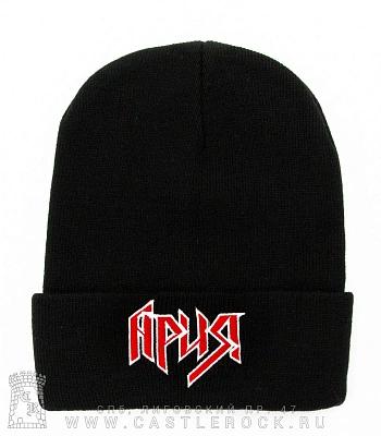 шапка с отворотом и вышивкой ария