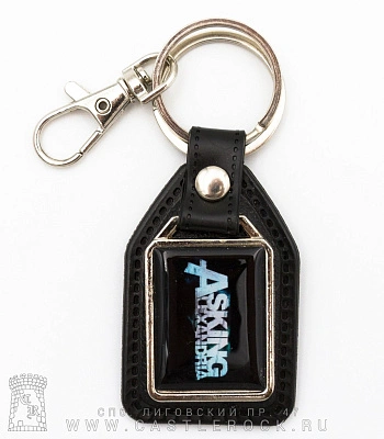 брелок прямоугольный на подкладке asking alexandria (лого)
