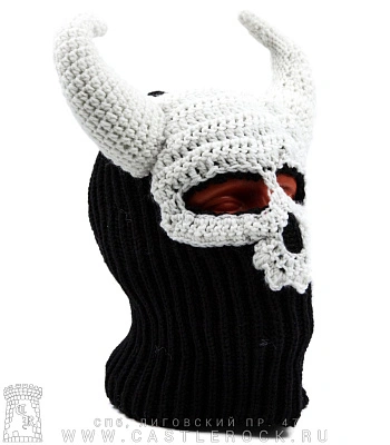 шапка балаклава вязаная череп викинга