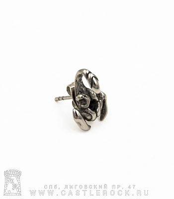 серьга скорпион (страз черный)