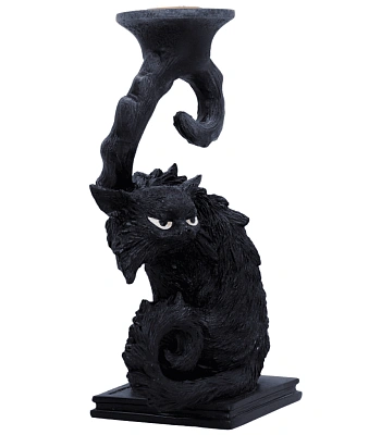 подсвечник кот фамильяр (оглядывается)