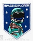 нашивка термо космонавт "space explorer" (вышивка)