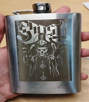 фляга стальная с гравировкой ghost 8 oz