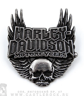значок цанга harley-davidson (череп крылатый)