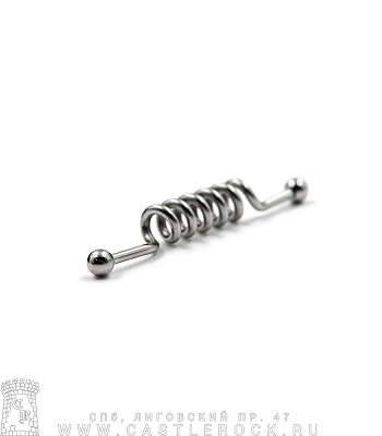 Штанга Индастриал Сталь с Шариками и Спиралью (6 витков) 1,6 х 38 х 4/4