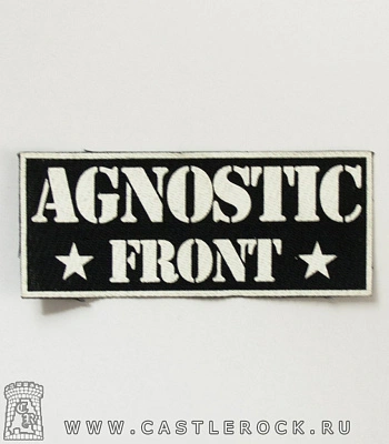 нашивка agnostic front (лого белое, звезды)