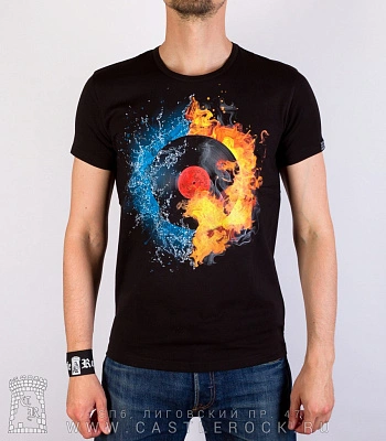 футболка пластинка огонь и вода (светится)