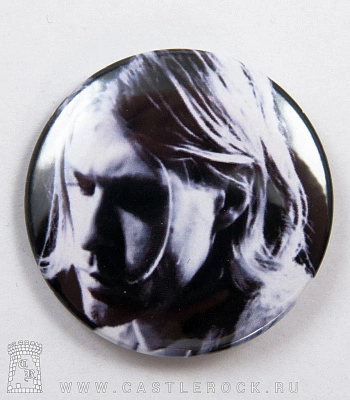 значок nirvana kurt cobain (ч/б)