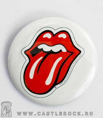 значок rolling stones (лого, белый)