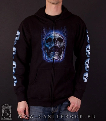 балахон на молнии череп и цепи