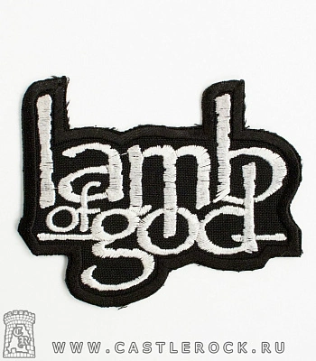 нашивка lamb of god (лого белое, вышивка)