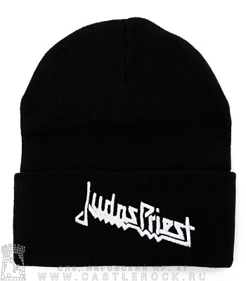 шапка с отворотом и вышивкой judas priest