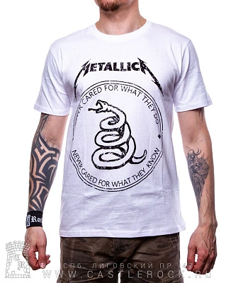 футболка metallica "nothing else matters" (змея, белая)