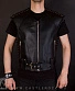 жилет байкерский кожаный на молнии с ремнем (шнуровка по бокам и на плечах)