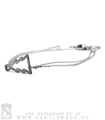 браслет на шнурке елка (серебристый)