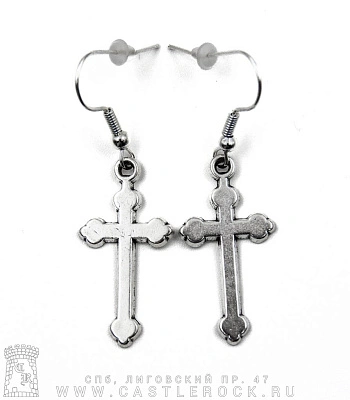 серьги крест боттонни (большие)