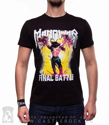 футболка manowar "the final battle" (желтый принт)