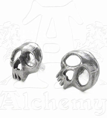серьги alchemy gothic (алхимия готик) e343 skully pair