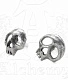 серьги alchemy gothic (алхимия готик) e343 skully pair