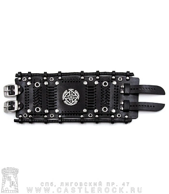 напульсник кожаный стимпанк черный (bspkv-3) валькирия