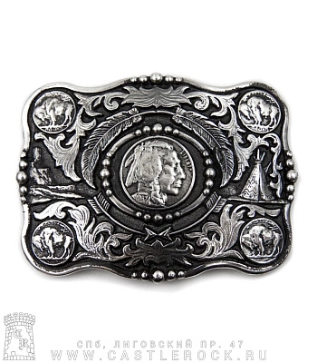 пряжка индеец и бизоны