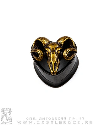 Плаг Сталь Тонкостенный Черный Сердце и Череп Барана 14 мм