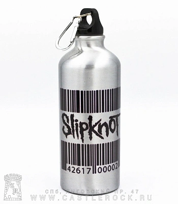 фляга с карабином slipknot "people=shit" 600 мл (металлик)