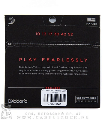 струны d'addario никелированные для электрогитары nyxl1052