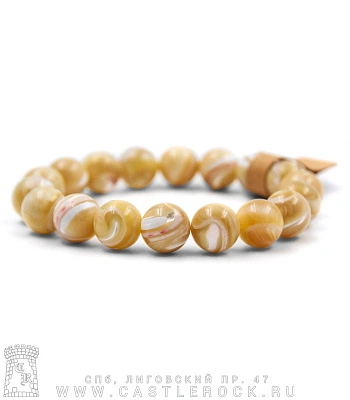 браслет из натурального камня перламутр (11 мм)