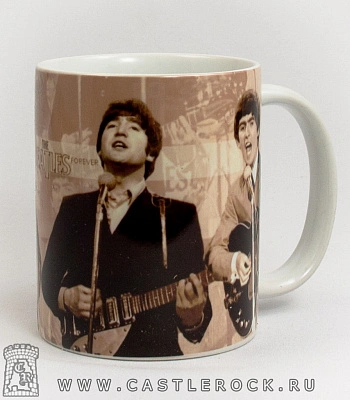кружка beatles (группа, коричневая)