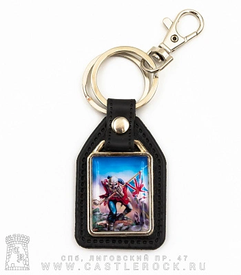 брелок прямоугольный на подкладке iron maiden "the trooper"