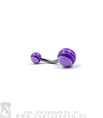 Банан Сталь с Акриловыми Шариками Полосы (фиолетовыми) 1,6 х 10 х 5/8