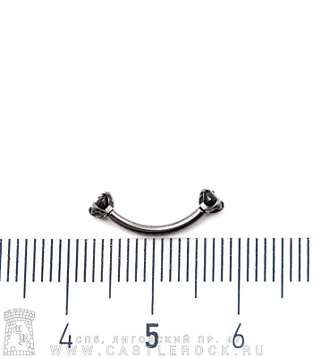 Микробанан с Внутренней Резьбой Титан со Стразами (черными) 1,2 х 10 х 3/3